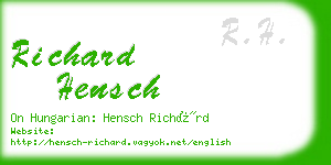 richard hensch business card